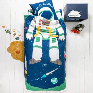 Linge de lit enfant deguisement Cosmos en coton - Taie D'oreiller Forme Sac : 65x65cm - Bleu - Colombine Des PetitsDirection la Lune ! La parure de lit Cosmos de Colombine des Petits® emmene les enfants loin dans leurs reves d'astronaute... Avec la sereni