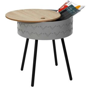 Table d?appoint-coffre deco - pieds metal - BlancheporteUn joli gueridon colore qui fait office de coffre de rangement et deviendra vite un indispensable de votre mobilier ! Son design tres tendance et sa capacite de rangement vous seduiront : vous le pla