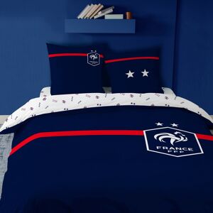 Parure de lit FFF Challenge - coton - Parure Housse De Couette + Taie(s) 2 Personnes : 240x220cm + 2 Taies - Bleu - FffAllez droit au but et affichez votre passion avec cette parure de lit Federation Francaise de Football ornee de l'ecusson et des 2 etoil