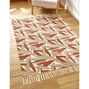 Tapis tisse grand format imprime jungle - rectangulaire - BlancheporteTisse dans un coton souple, ce tapis feuilles de jungle seduit par son imprime et ses teintes ecru et terracotta apportant une note chaleureuse.Tapis : 120x160 cmÉcru