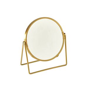 Miroir pivotant reversible a poser dore - BlancheporteMiroir, mon beau miroir, dis moi qui est la plus belle... Pratique et esthetique a la fois, ce miroir pivotant reversible se fait aussi objet de deco avec son look epure et son coloris dore, vous all