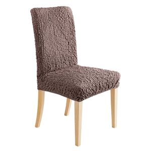Housse chaise unie gaufree bi-extensible - Blancheporte Marron Housse de chaise