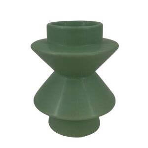 Bougeoir asymetrique ceramique verte - BlancheporteOn craque pour ce grand bougeoir et sa forme sculpturale inedite ! Decline dans un coloris vert tres tendance, il sera du plus bel effet chez vous, superbement pose sur un meuble ou, pour un style plus mo