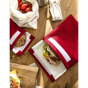 Blancheporte Pochettes alimentaires en tissu pour club sandwich et encas - collection upcycling - Blancheporte Rouge Lot de 2