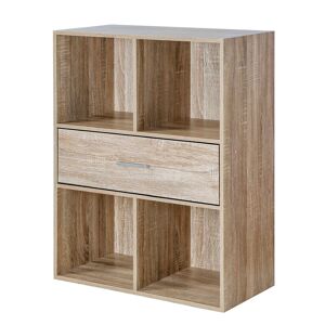 Blancheporte Meuble de rangement ORIGAME - 4 cases, 1 tiroir - BlancheporteAvec ses 4 niches et son grand tiroir, ce meuble bibliothèque se fait l’as du rangement ! Son style moderne, au design épuré, s’intègre parfaitement à tous les styles et donne