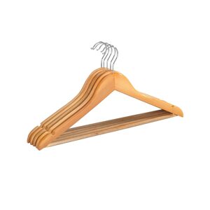 Lot de 5 cintres galbes en bois naturel - BlancheporteIls assurent une suspension optimale pour tous les vetements, jupes, robes ou pantalons... Mais avec leur forme galbee, ces 5 cintres en bois naturel sont particulierement adaptes au rangement des vest