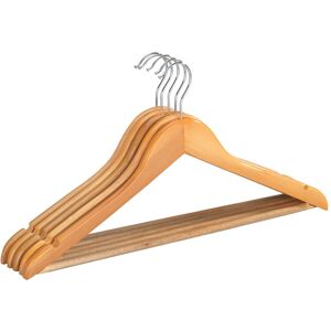 Lot de 5 cintres galbés en bois naturel - BlancheporteIls assurent une suspension optimale pour tous les vêtements, jupes, robes ou pantalons... Mais avec leur forme galbée, ces 5 cintres en bois naturel sont particulièrement adaptés au rangement des vest - Publicité