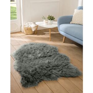 Tapis poils forme peau de bete - BlancheporteCe tapis effet peau de bete est a poils tres doux et tres agreables au toucher. Il trouvera sa place devant la cheminee, dans les chambres, dans l'entree.?Tapis : 70x100cmGris