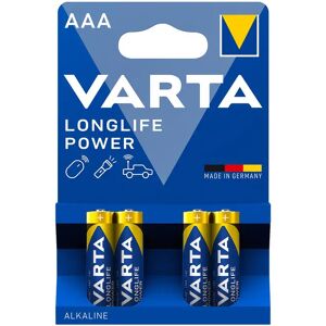 Pile alcaline VARTA - lot de 4 - BlancheporteNe tombez plus jamais a court de piles avec ce lot de piles alcalines, economique et pratique ! Un indispensable a toujour avoir dans son tiroir.Lot de 4 : LR06Piles Alcalines