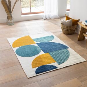 Tapis rectangulaire art deco interieur/exterieur - BlancheporteCe tapis au style actuel et aux details tuftes en relief attire les regards et les motifs geometriques en relief apportent du dynamisme et donnent a votre interieur un style tres contemporain.