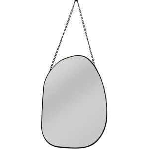 Miroir a suspendre, avec chaînette - BlancheporteDiscret et style, ce miroir mural a chaînette arbore une forme organique tres moderne. Tres chic dans une salle de bain, elegant dans une chambre ou toutes autres pieces de la maison, son style retro signe 