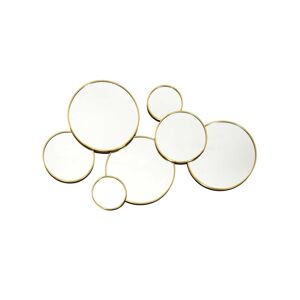 Miroir multi ronds metal dore - BlancheporteUn magnifique miroir compose de 7 petits miroirs ronds harmonieusement agences, a installer au mur pour agrandir visuellement la piece et donner un veritable cachet a votre interieur. Astuce deco : positionnez-l