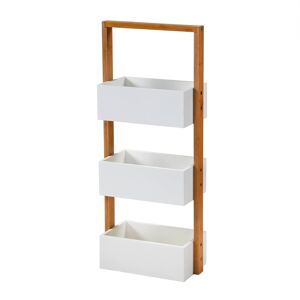 Etagère bambou 3 bacs de rangement - BlancheporteUne étagère originale au design moderne et atypique qui personnalisera votre intérieur. Son format compact en fait le meuble idéal pour les petits espaces : salle de bain, toilette, entrée... Gr