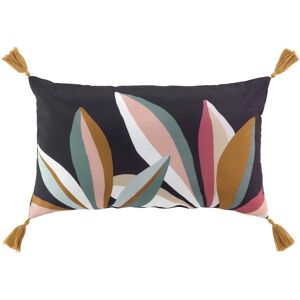 Coussin imprime feuillage pep's - BlancheporteDe la fantaisie et de la couleur pour un effet bonne humeur dans votre salon ou votre chambre avec ce coussin a l'imprime feuillage pep's. On aime son format rectangulaire et ses petits pompons pour encore plu