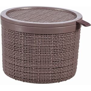 Curver JUTE 2L Boite ronde avec couvercle 17 x 17 x 13 cm, marron 01903-J28