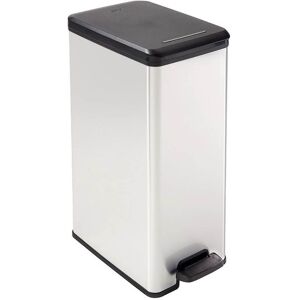 Curver SLIM BIN 40L Poubelle a pédale 25 x 39,3 x 60,7 cm argenté/noir 02340-582