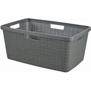 Curver JUTE 46L Panier a linge 59 x 39 x 26 cm, gris fonce 08091-G44