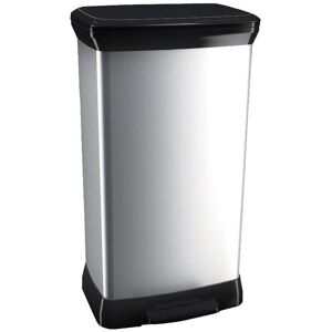 Curver DECO BIN 50L Poubelle a pédale 39 x 29 x 73 cm argenté 02162-582