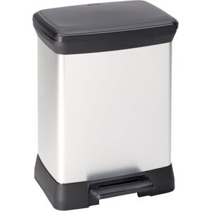 Curver DECO BIN DUO 18L+10L Poubelle a pédale 29 x 39 x 50,5 cm argenté/noir 02165-582