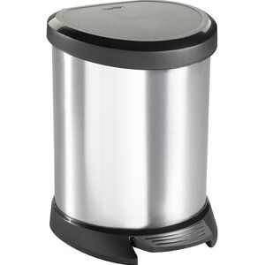 Curver DECO BIN 5L Poubelle a pédale 24,6 x 27,7 x 21 cm argenté/noir 02160-599