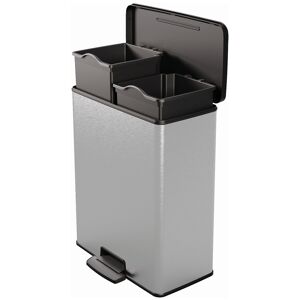 Curver DECO BIN DUO 26L+26L Poubelle 48,6 x 31,6 x 61,5 cm argenté 01129-C70