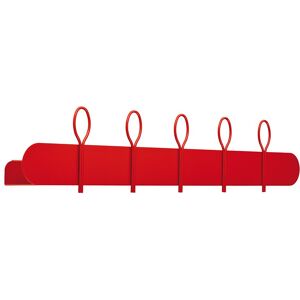 MEME DESIGN etagere murale avec 5 portemanteaux BALLOON 90 cm (Coquelicot - Metal)