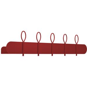 MEME DESIGN étagère murale avec 5 portemanteaux BALLOON 90 cm (Rosso Dalia - Métal)