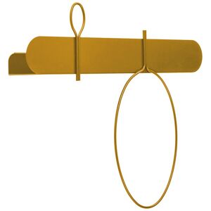 MEME DESIGN etagere murale avec 1 portemanteau et 1 porte-serviettes BALLOON 60 cm (Or - Metal)