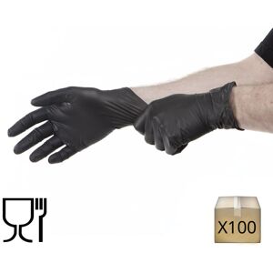 Kalissya x100 Gants nitrile noirs jetables non poudrés Kalissya