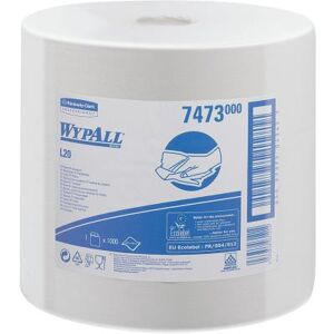 Papier d'essuyage à dévidage central Wypall L20, simple épaisseur, 1000 feuilles, 236 mm - Blanc - Lot de 2 - Publicité