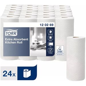 Essuie-tout double épaisseur Tork  - 120269 - 50 feuilles - 229 mm - Blanc - Boîte 24 rouleaux - Publicité