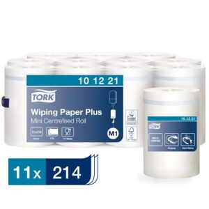 Tork Essuie-tout Mini M1 Wiping Paper Plus  - 101221 - double épaisseur -11 x 214 unités - gaufré - recyclé - 215 mm - Publicité
