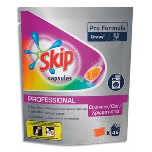 Capsules Skip de lessive liquide - pour linge couleur - dans 4 sachets refermables de 46 dosettes - carton de 184