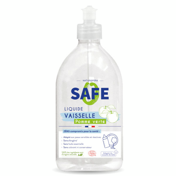 Safe Liquide Vaisselle Pomme Verte Bio 500ml