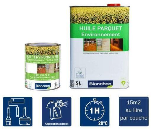 BLANCHON Huile Parquet Environnement - Blanchon 60 litres -