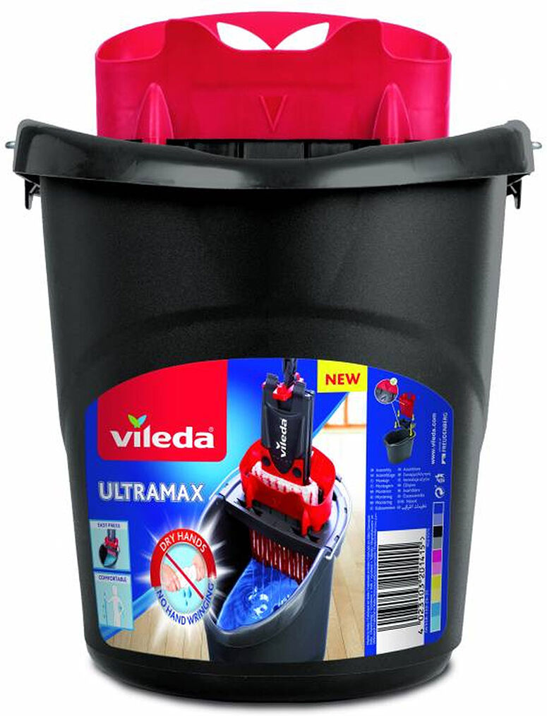 VILEDA Seau et essoreur UltraMax Power 2 en 1 - 10 L - Plastique