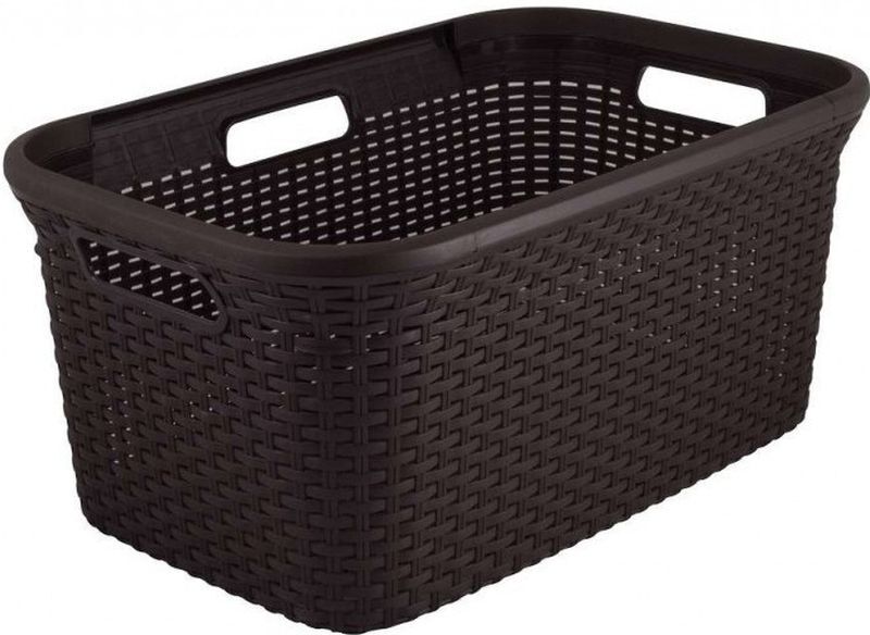 Curver STYLE 45L Panier a linge 59,2 x 38 x 27 cm, marron foncé 00708-210