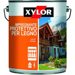 V33 Impregnante per legno da esterno a base solvente  Xylor trasparente satinato 5 lt, 6 anni di protezione.