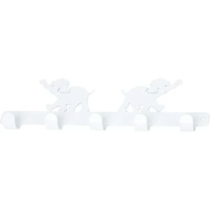 Leroy Merlin Appendiabiti da avvitare  Elefante in metallo bianco opaco 5 ganci L 24.5 x H 9.5 cm