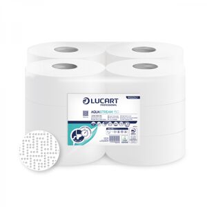 Lucart Bancale da 24 confezioni di carta igienica Aquastream idrosolubile 150 Mini Jumbo 12 rotoli