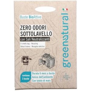 greenatural Profumatori per Ambiente Zero Odori Sottolavello con Sali Neutralizzanti 3 Buste