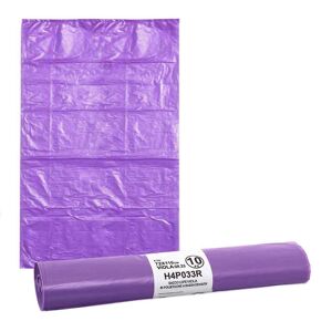 Bio Extrusion 10 Sacchi Immondizia Resistenti In Plastica Viola 72 X 110 Cm