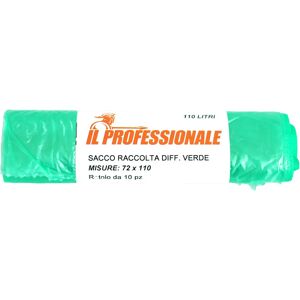 Tecnomat SACCO PATTUMIERA VERDE 72x110 cm ECONOMICO 10 PEZZI IN HDPE ANTIGOCCIA