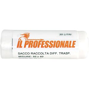 Tecnomat SACCO PATTUMIERA TRASPARENTE 50x60 cm ECONOMICO 20 PEZZI IN HDPE ANTIGOCCIA