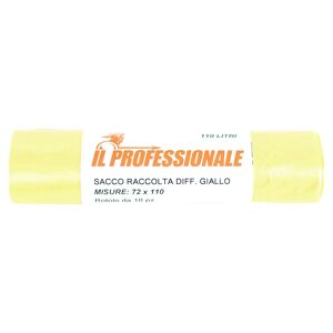 Tecnomat SACCO PATTUMIERA GIALLO 72x110 cm ECONOMICO 10 PEZZI IN HDPE ANTIGOCCIA