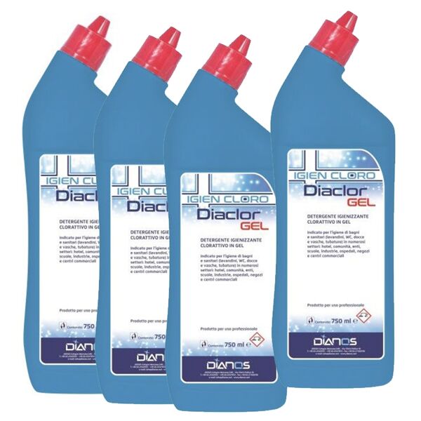 dianos 4 x diaclor gel - detergente igienizzante clorattivo