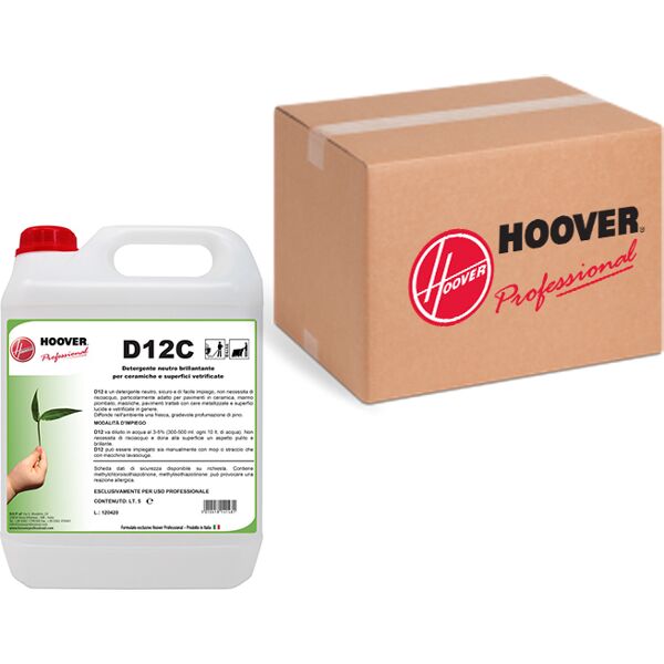 hoover scatola 4 taniche d12c detergente neutro brillantante