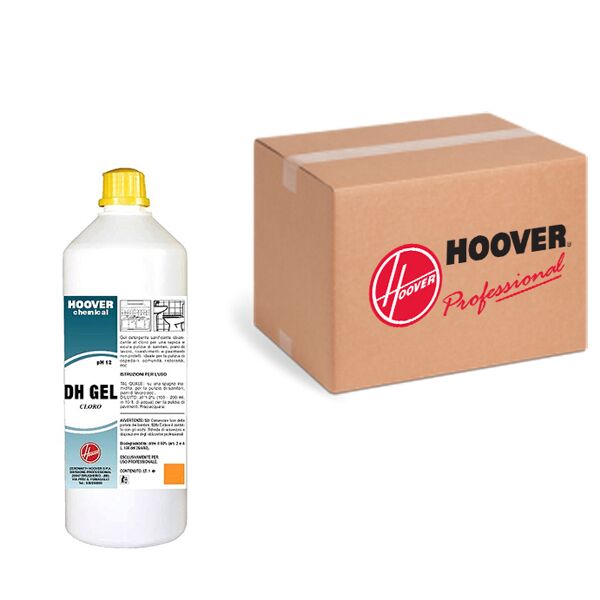 hoover scatola 12 flaconi dh gel cloro detergente sanificante profumato