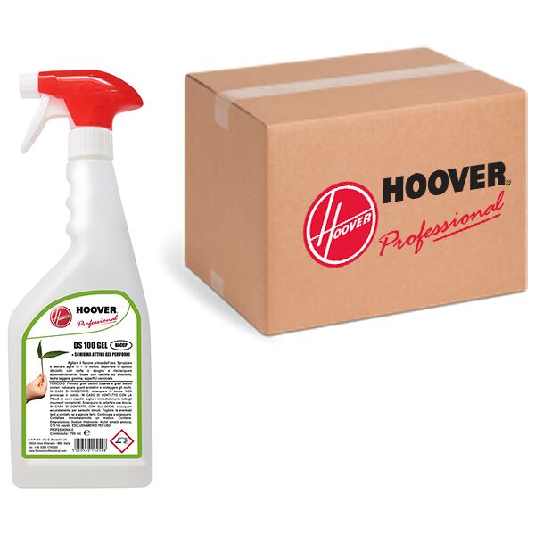 hoover scatola 12 flaconi ds100 gel forni sgrassante a schiuma attiva