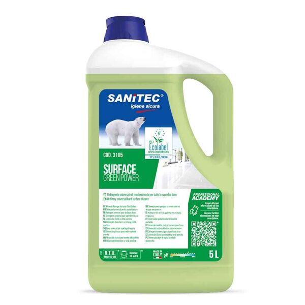 surface green power detergente ecologico per superfici sanitec 5 l